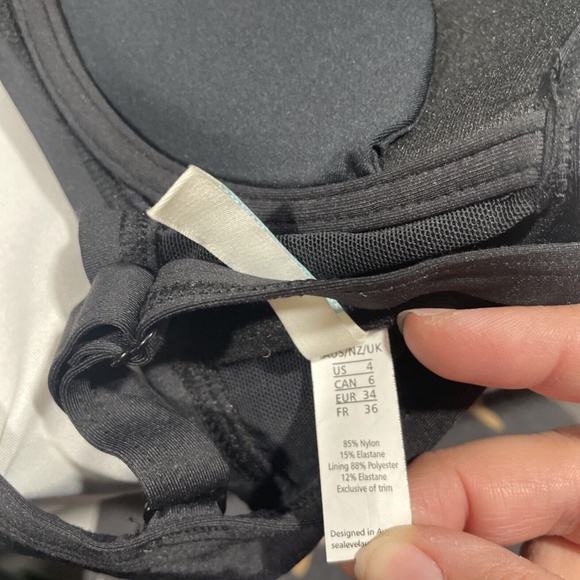 NWD Sea Level [ 4 US ] Push‎ up Cross Front Underwire Bikini Top Black - Picture 10 of 12